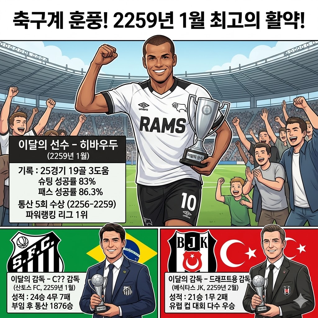 히바우두 이달의 선수상 수상C 감독 이달의 감독상 수